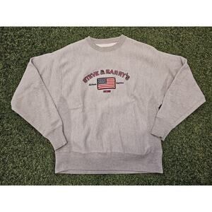 Steve And Barry's Vintage Adult Small Medium Gray Crewneck USA Flag Y2K